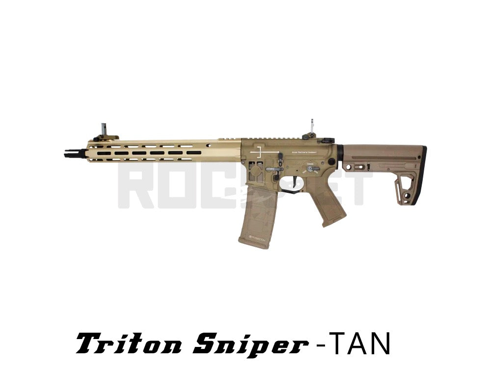 【POSEIDON】 Triton Sniper TAN 電子トリガー搭載電動ガン JP ver. リポバッテリーSET 完全数量限定特価