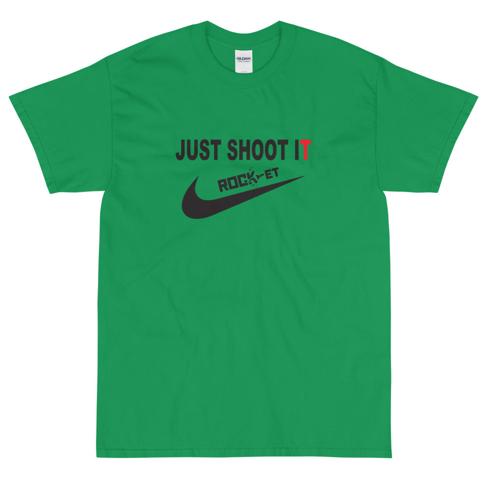 【受注生産】 ROCK-et x ksym.dsnLab "Shoot It" ブラックプリント 半袖ユニセックスTシャツ