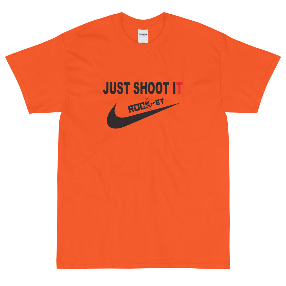 【受注生産】 ROCK-et x ksym.dsnLab "Shoot It" ブラックプリント 半袖ユニセックスTシャツ