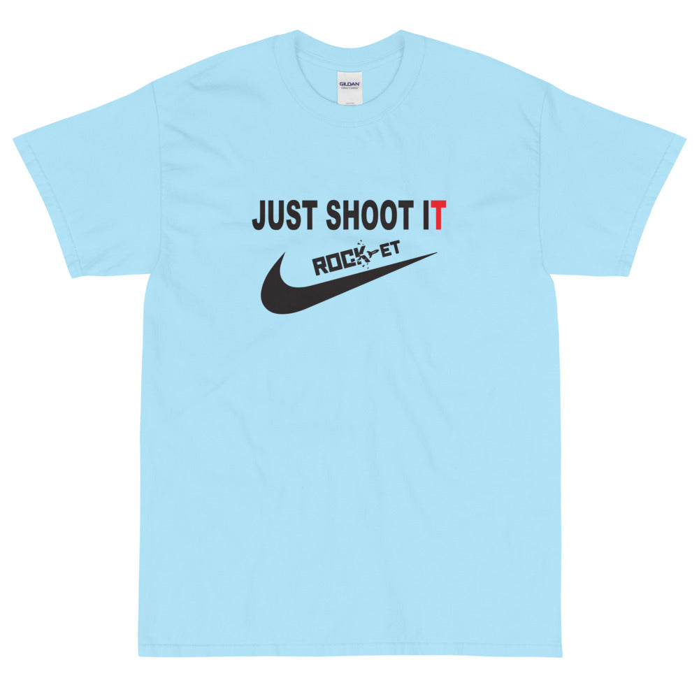 【受注生産】 ROCK-et x ksym.dsnLab "Shoot It" ブラックプリント 半袖ユニセックスTシャツ