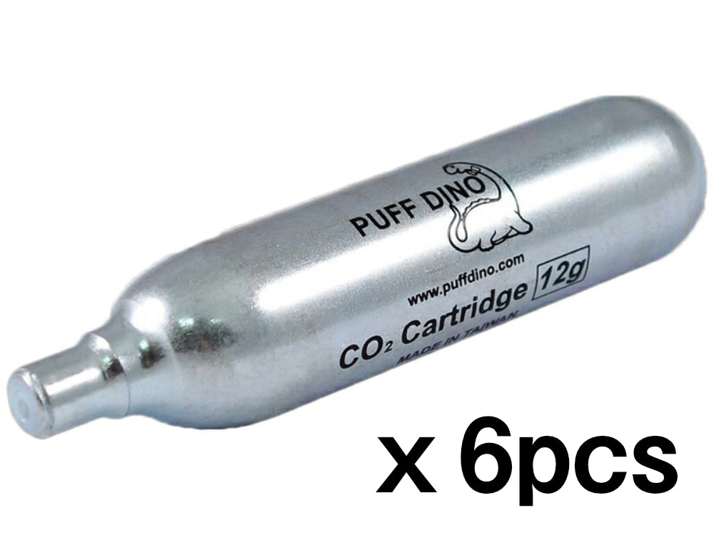 PUFF DINO】 CO2カートリッジ CO2ボンベ 12g 6本セット（2025年3月18日