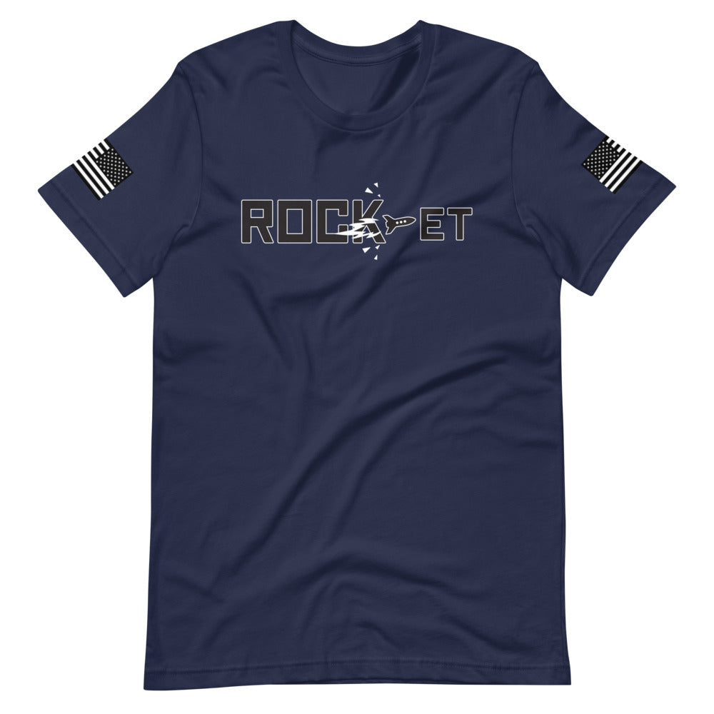 【受注生産】 ROCK-et "American Flag"プリント 半袖ユニセックスTシャツ