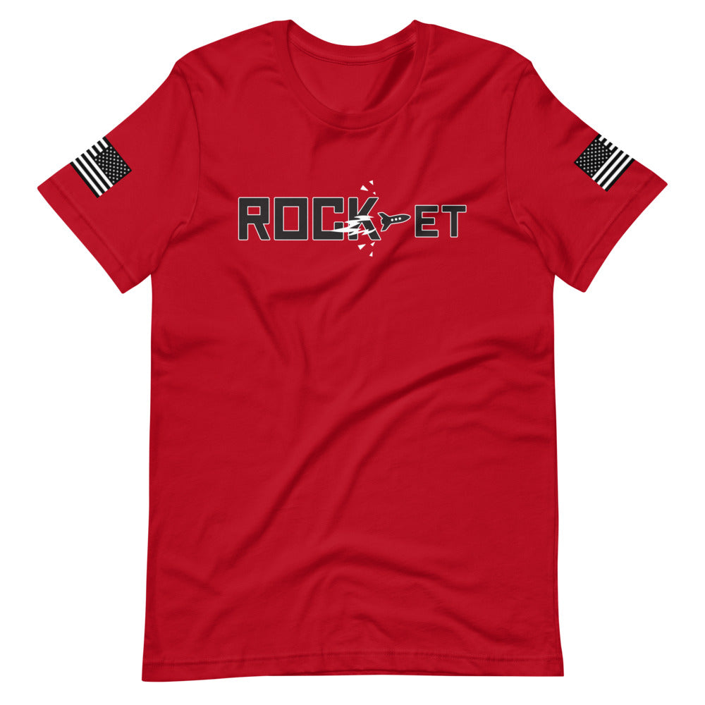 【受注生産】 ROCK-et "American Flag"プリント 半袖ユニセックスTシャツ