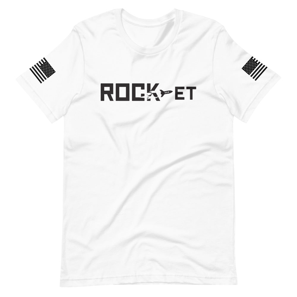 【受注生産】 ROCK-et "American Flag"プリント 半袖ユニセックスTシャツ